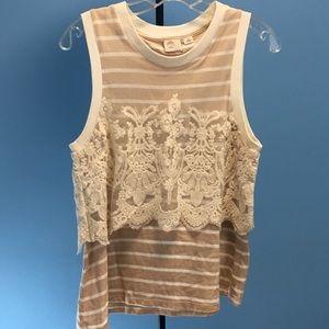 Gorgeous Anthropologie Tank with Lace Details